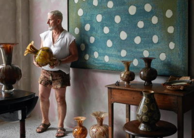 Avowedly bohemian Thompson in his studio. Martyn Thompson